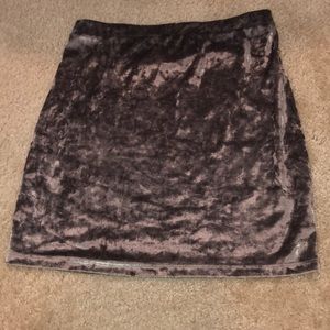 Velvet mini skirt